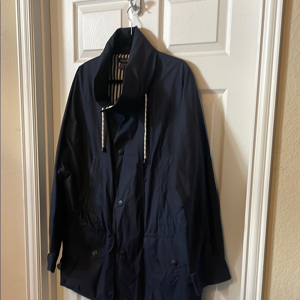 Vintage Nautica anorak jacket, navy blue, green & white accents size extra large